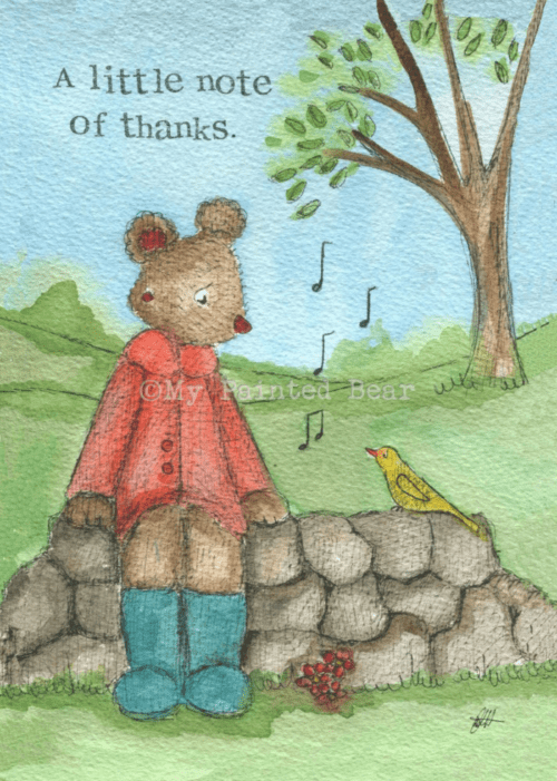 A little note of thanks my painted bear