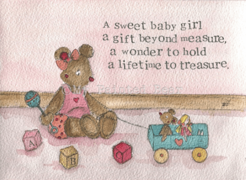 A sweet baby girl my painted bear