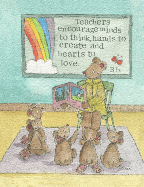 Hearts to love (Teacher) my painted bear