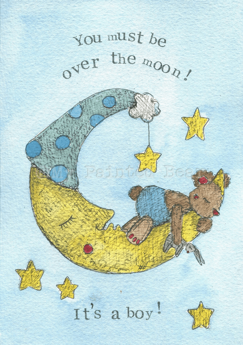 Over the moon (Boy) my painted bear