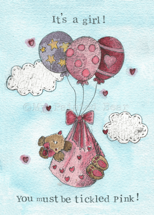 Tickled Pink (Girl) my painted bear