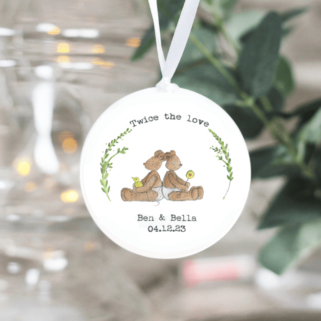 Hanging Ornament ~ Twice the love (Twins)